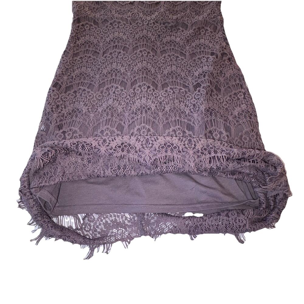 Intimately Free People Peek-a-Boo Purple Slip Dress Lace Cap Sleeve Sheath Small - Picture 9 of 12